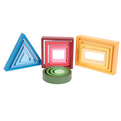 Rainbow Shape Wooden Blocks 16pk  hi-res