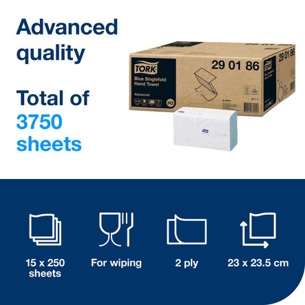 TORK® Singlefold Hand Towels 2 Ply 15pk  hi\-res