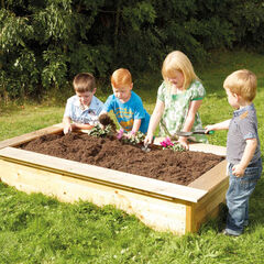 Wooden Rectangular Sandbox and Planter  hi-res