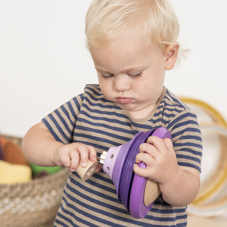 TTS Wooden Twist \x26 Turn Spinning Stacking Tops  hi\-res