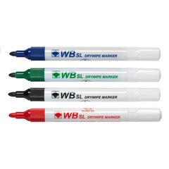 Budget Drywipe Pens Medium Tip Assorted 4pk  hi-res