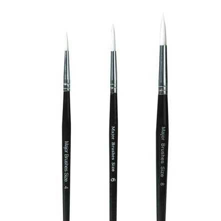 White Sable Substitute Paint Brushes 10pk Size 8  hi\-res