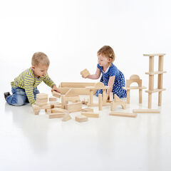 Jumbo Wooden Construction Blocks with Tray 54pk  hi-res