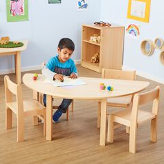Essentials Beech Semi Circle Table  hi-res