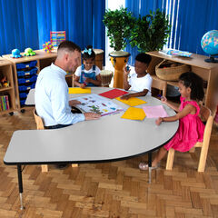 Height Adjustable Horseshoe Classroom Table  hi-res