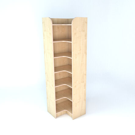 Internal Corner Library Bookcase In Maple  hi\-res