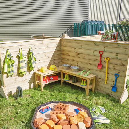 TTS Outdoor Wooden L Shaped Bench  hi\-res