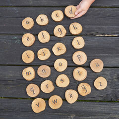 TTS Mini Wooden Alphabet Discs 26pk  hi-res