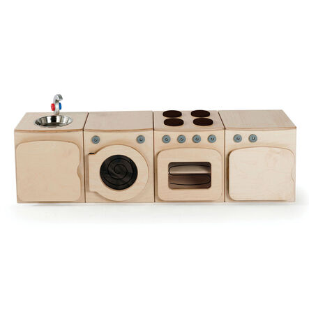 Millhouse Preschool Natural Wooden Play Kitchen 4pc  hi\-res