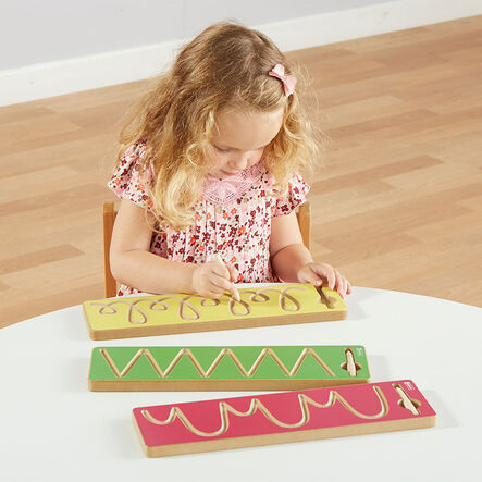 Pre Writing Tracing Patterns Wooden Stencils 3pk  hi\-res