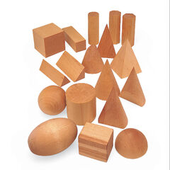 Geometric Solid Wooden Shapes 12pk  hi-res