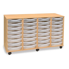 Mobile Tray Storage Unit With 32 Shallow Trays  hi-res