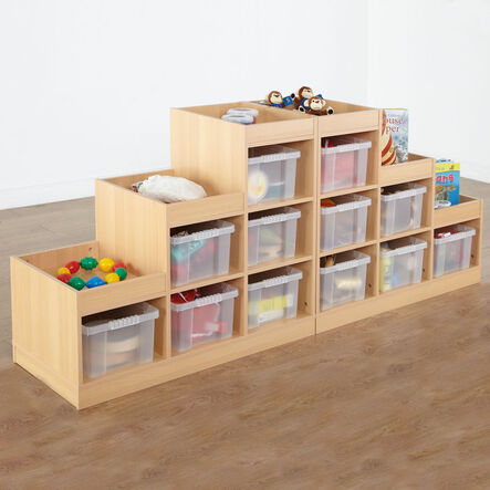 Wooden Tiered Tray Storage Unit  hi\-res