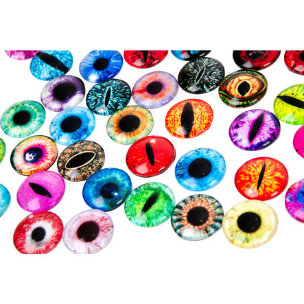 Dragon Glue\-On Glass Eyes Assorted 108pk  hi\-res