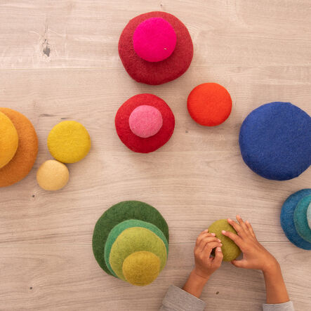 Loose Parts Felt Stacking Shapes Set Assorted Colours  hi\-res