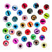 Dragon Glue\-On Glass Eyes Assorted 108pk  hi\-res