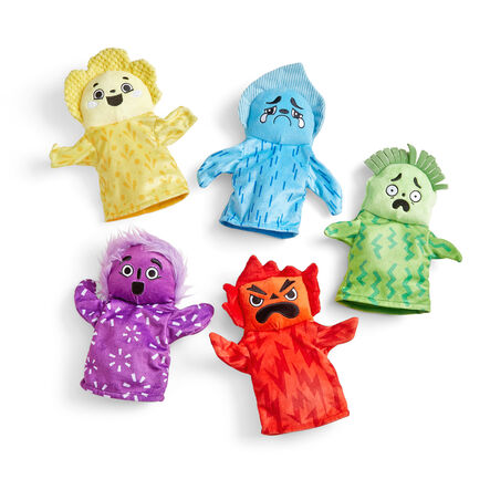 Feelings and Emotions Hand Puppets Set \- Happy, Sad, Surprised, Angry and Scared  hi\-res
