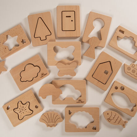 Little Looking Wooden Shape Finders 12pk  hi\-res