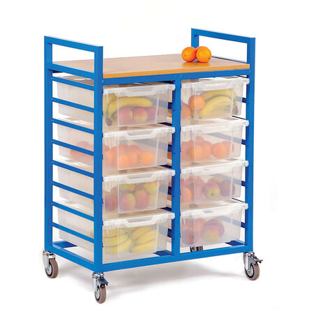 Large Trolley With Eight Lidded Trays Cool Blue H940mm  hi\-res