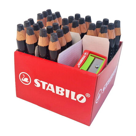 STABILO Markdry Drywipe Crayons Black Pk30  hi\-res