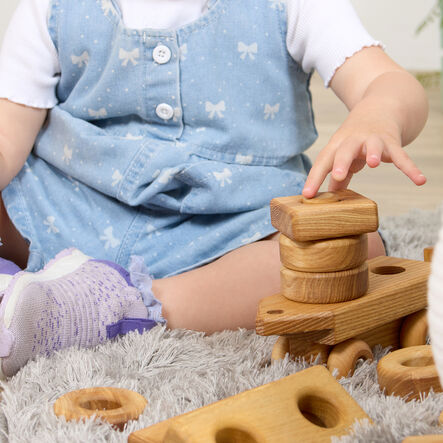 TTS Wooden Toddler Train with Building Blocks  hi\-res