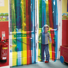 Rainbow Transparent Free Flow Curtains  hi-res