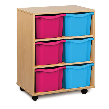 Mobile Tray Storage Unit W\/ 6 Extra Deep Trays  hi\-res