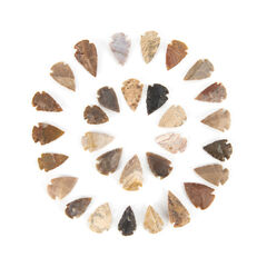 Stone Age Flint Arrowheads 30pk  hi-res
