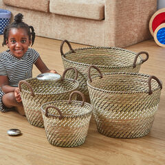 Seagrass Baskets 4pk Brown  hi-res