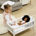 Role Play Doll Wooden White Cot Bed  hi\-res