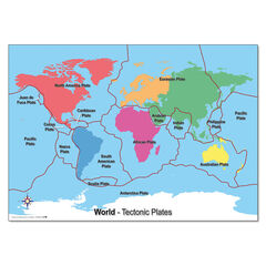 World Tectonic Plates Map  hi-res