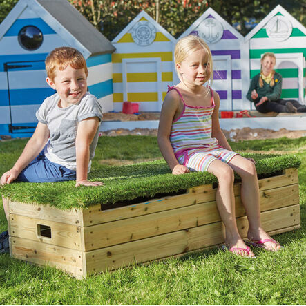 Outdoor Wooden Storage Bench  hi\-res