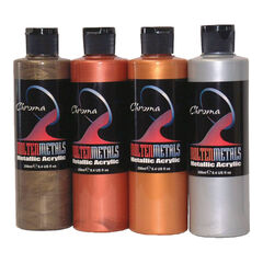 Chroma Molten Metals Acrylic Metallic Paints 4x250ml  hi-res