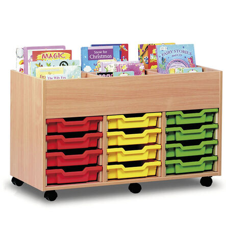 12 Shallow Tray Unit with Book Storage H625 x W450 x L1022mm  hi\-res
