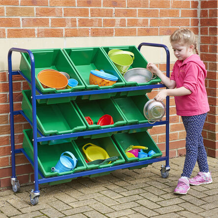 Metal Tilted Tray Trolley with Trays  hi\-res