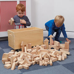 Wooden Construction Blocks in a Cart 224pcs  hi-res