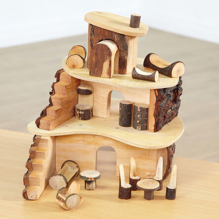 Small World Rustic Wooden Fairy Tree House Set  hi\-res