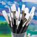 Black Handled Flat White Nylon Paint Brushes 30pk  hi\-res