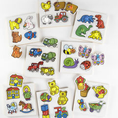 Wooden Large Peg Toddler Puzzle Boards Set 8pk  hi-res