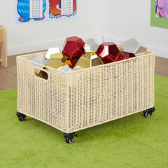 Large Faux Wicker Basket H360 x W400 x L580mm  hi-res