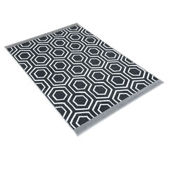 TTS Hexagonal Patterned Grey and Cream Rug  hi-res