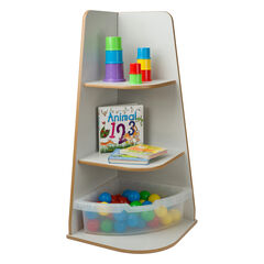 Free Standing Corner Shelf Unit Grey  hi-res