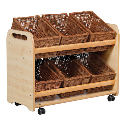 Tilted Storage Trolley on Wheels 6 Tubs\/Baskets  hi\-res