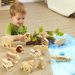 Small World Wooden Jungle Animals 12pk  hi-res