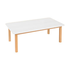 Essentials White Rectangular Table  hi-res