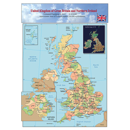World Europe and UK Maps Set A3  hi\-res
