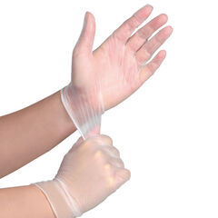 Clear Vinyl Powdered Gloves 100pk  hi-res