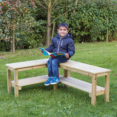 TTS Outdoor Wooden L Shaped Bench  hi-res