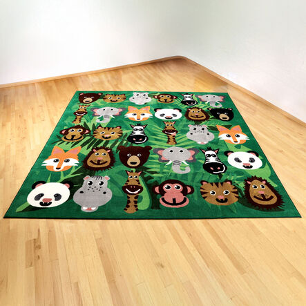 3m x 3m Wild Animals Square Placement Rug  hi\-res
