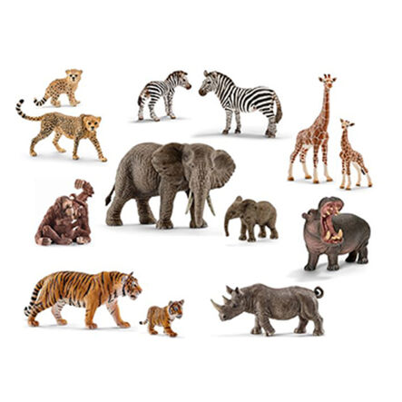 African Animals and Their Young Set 14pcs  hi\-res